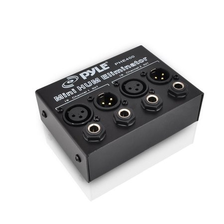 PYLE Hum/Noise Eliminator 2-Channel Box With Xlr Jacks PHE400